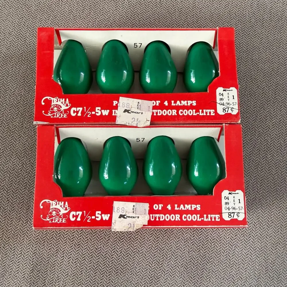 Vintage C7 Christmas Light Replacement Bulbs Cool-Lite Multicolor Lot 72 NOS
